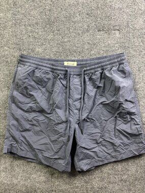 Madewell‎ Shorts Mens XL Gray Swim Trunks Mesh Lined Quick Dry Elastic Waist